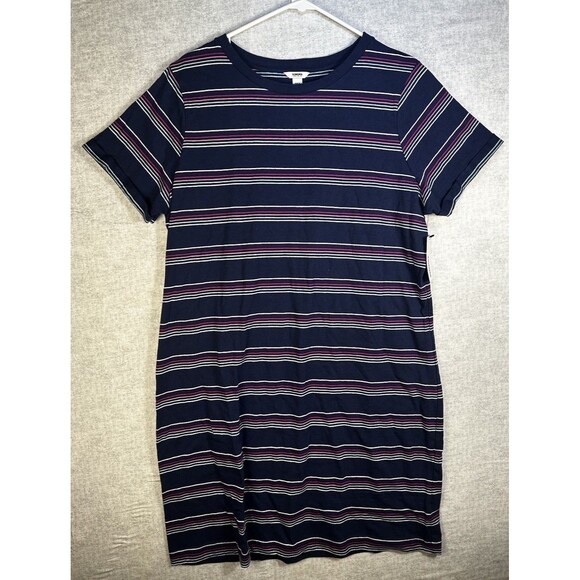 Life Is Good Dresses & Skirts - NWT Sonoma Life Is Good Women’s LARGE Navy Blue Striped T-shirt Dress Casual